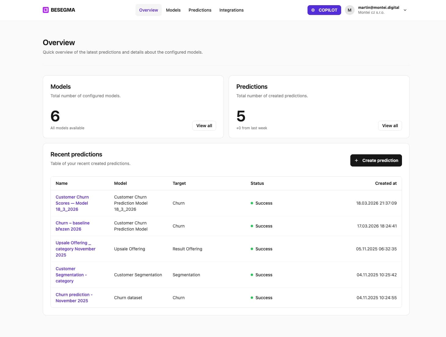 Besegma: AI Copilot pro prediktivní analytiku